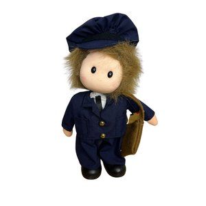 Berkeley Designs Cuddle Kidz Musical Moveable Doll Postal Worker K8807 9"
